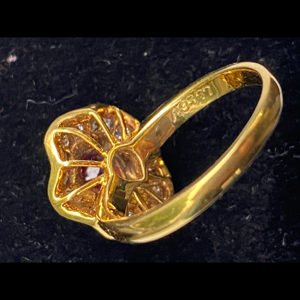 Pear Shaped Ruby With Diamonds Ring - image 7